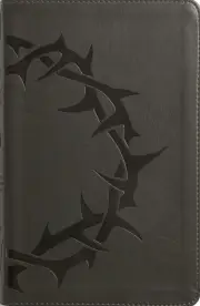 ESV Thinline Bible, Red Letter, TruTone, Charcoal, Crown Design